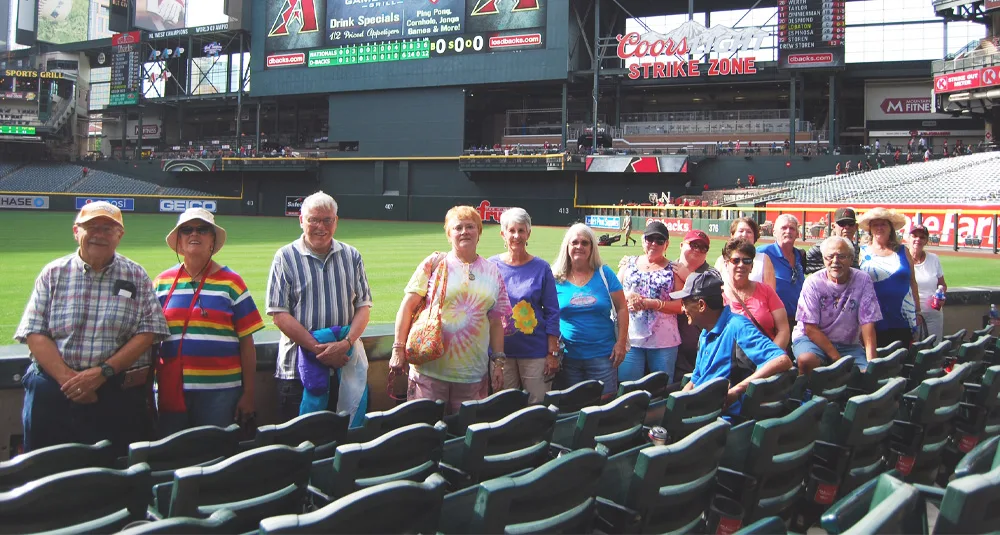 group of people at a baseball game